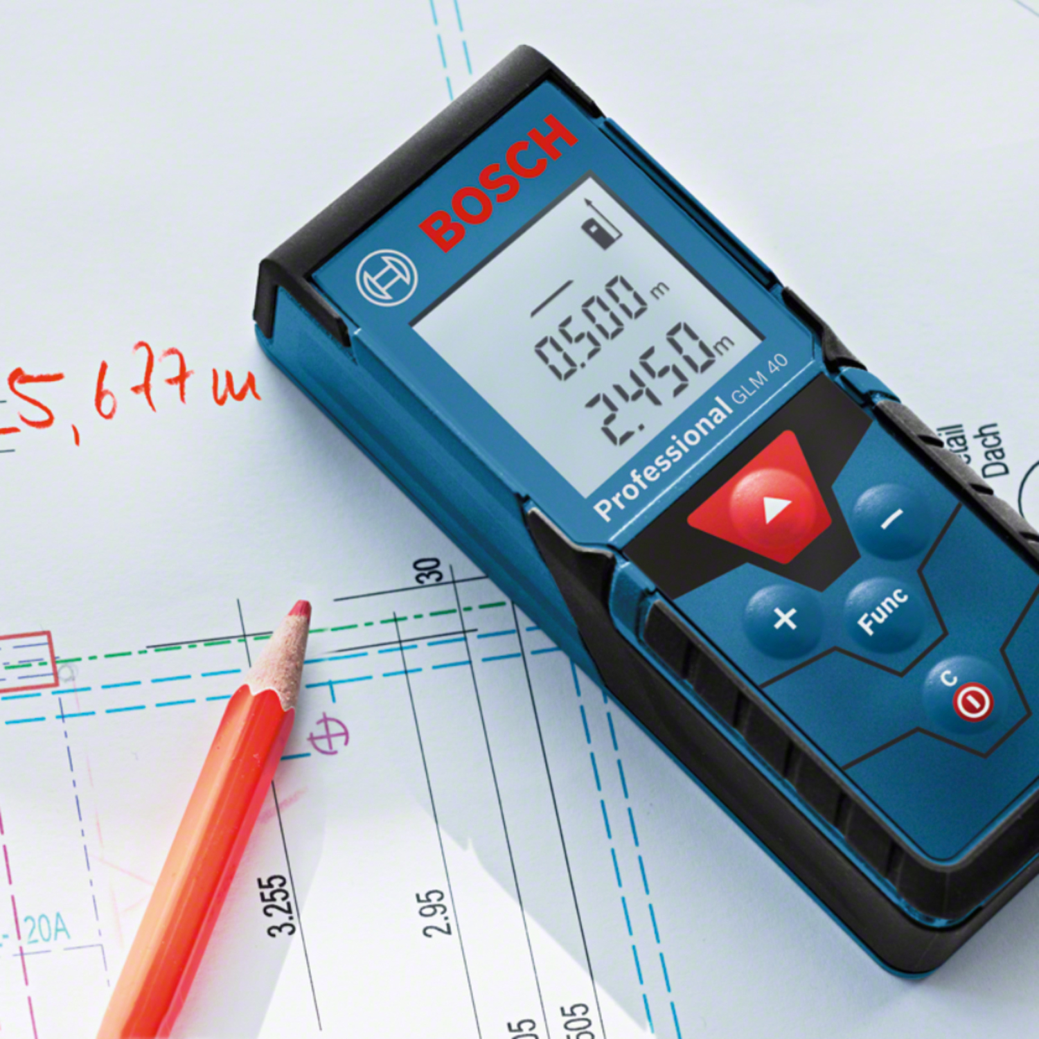 MEDIDOR BOSCH LÁSER GLM 40 ALCANCE 40M CON ESTUCHE - 9