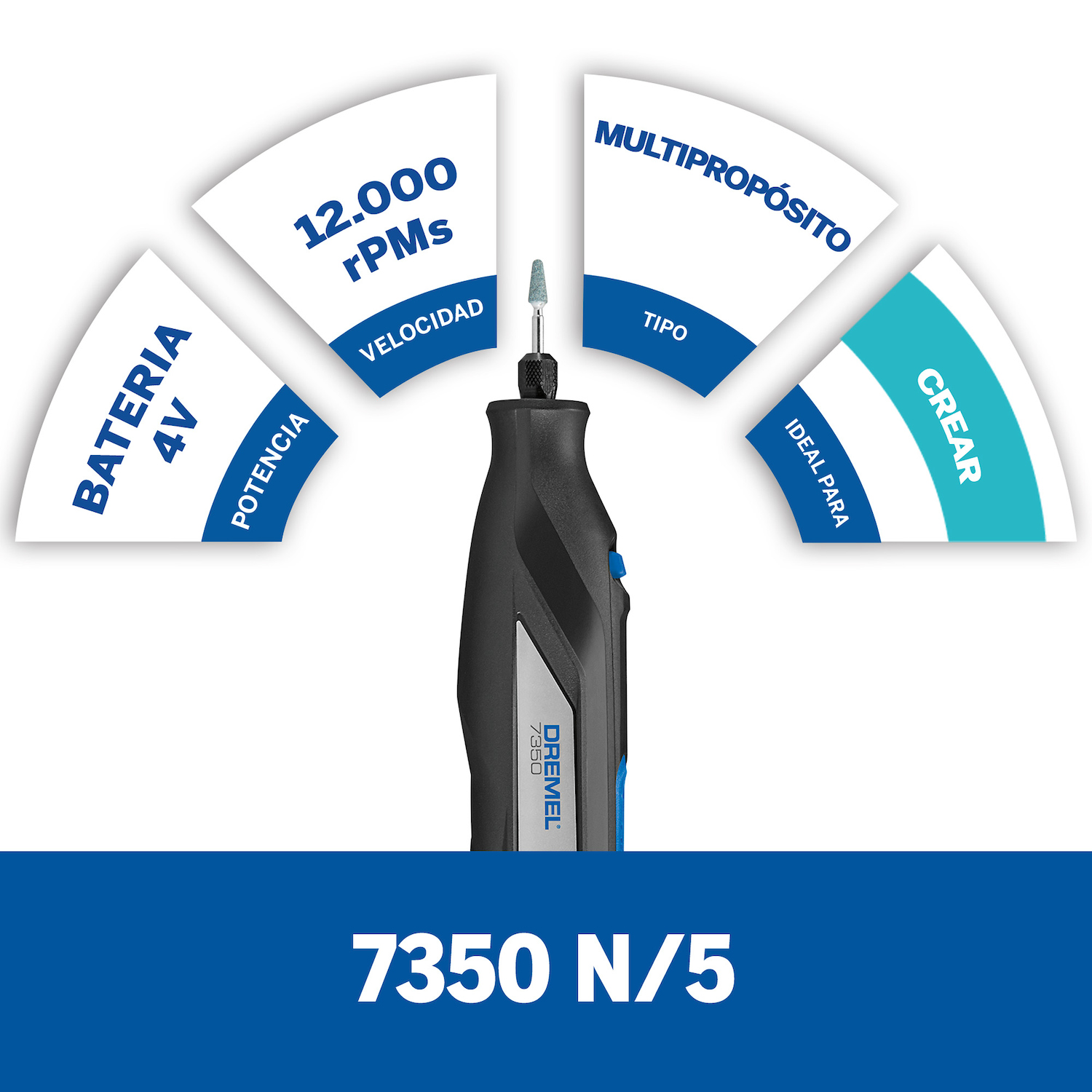 DREMEL MULTIPROPOSITO INALAMBRICO 7350 CON ADAPTADOR USB - 2