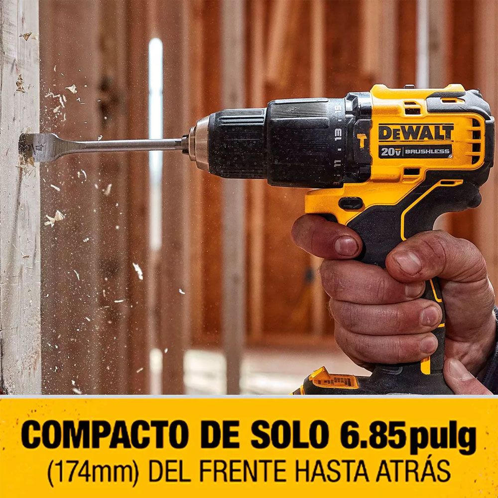 SET TALADRO PERCUTOR DEWALT ATOMIC 1/220V+2 BAT DCD709D2-B2 - 4