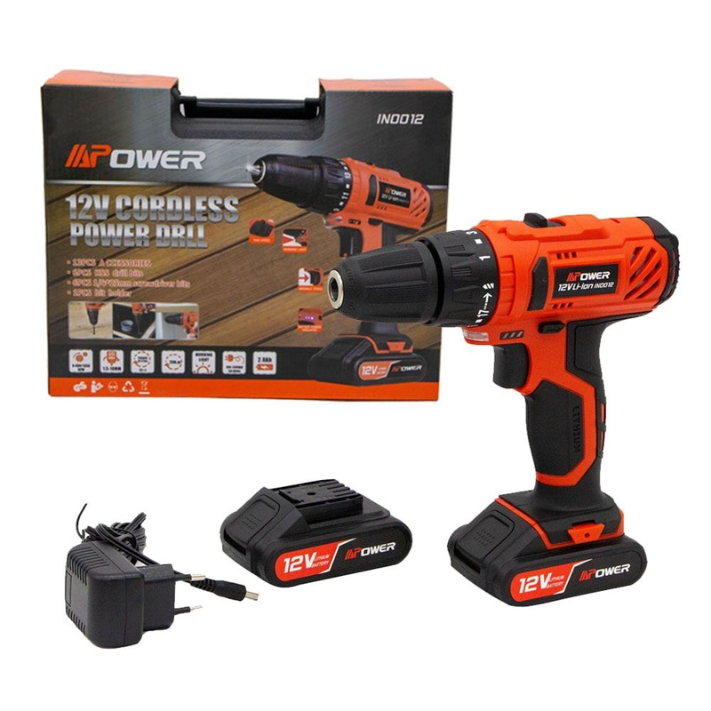 TALADRO INALAMBRICO 12 V 10 MM 2 BATERIAS 2 AH + CARGADOR + MALETA - 1
