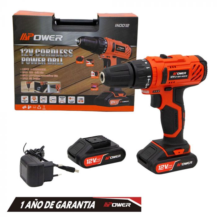 TALADRO INALAMBRICO 12 V 10 MM 2 BATERIAS 2 AH + CARGADOR + MALETA - 2