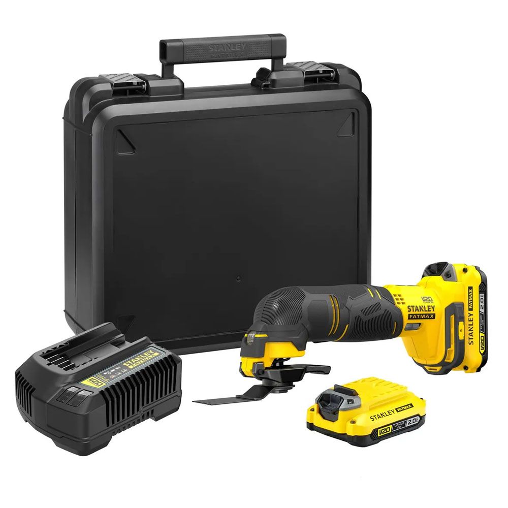 HERRAMIENTA OSCILANTE STANLEY 20V +2 BAT 2AH CARGADOR MALETA - 1