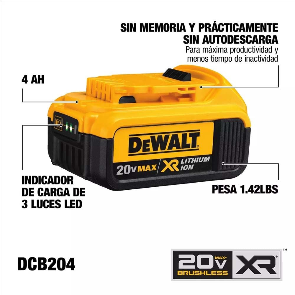 BATERÍA ION DE LITIO DEWALT 20 V 4.0 AH MOD: DCB204-B3 - 2