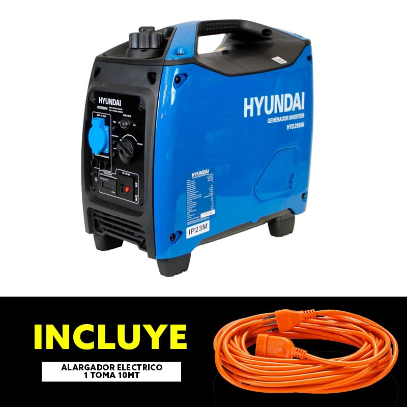GENERADOR INVERTER 2.0KW GASOLINA HYUNDAI 82HYD2000I INCLUYE ALARGADOR - 8