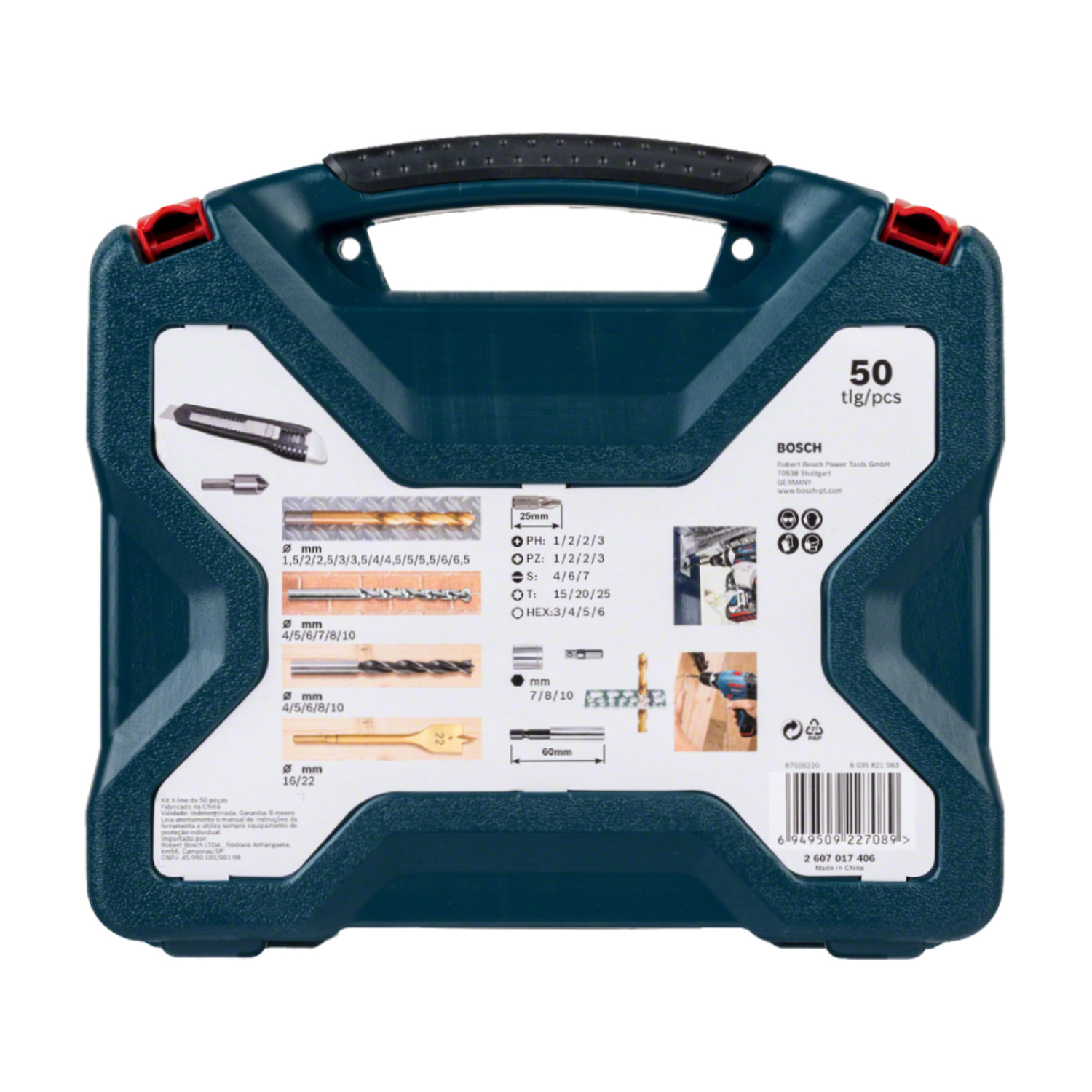 MALETÍN BOSCH X-LINE 50 UNIDADES TALADRAR Y ATORNILLAR AZUL - 4