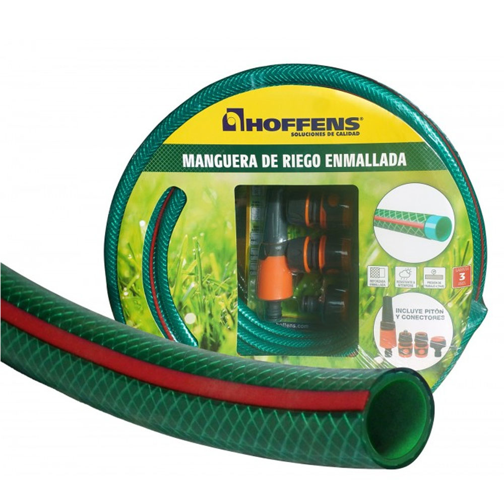SET HOFFENS MANGUERA MALLAFLEX JARDÍN 1/2 ROLLO 15 MTS C/ ACCESORIOS - 2