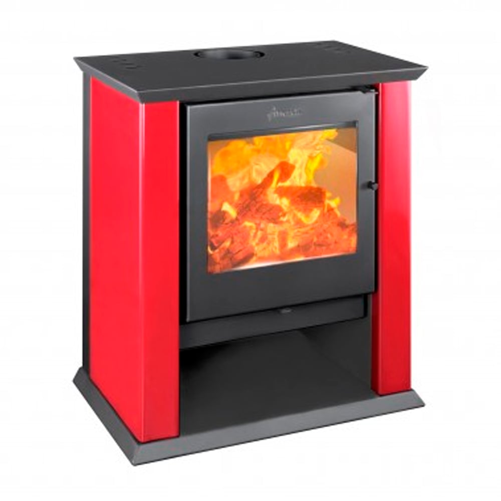 ESTUFA A LEÑA CLASSIC 500 ROJO ITALIANO AMESTI + KIT - 1