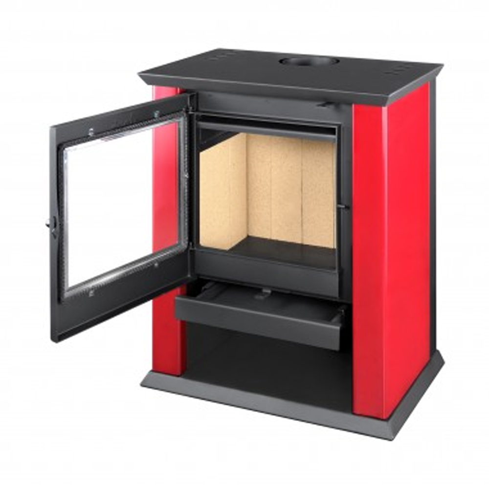 ESTUFA A LEÑA CLASSIC 500 ROJO ITALIANO AMESTI + KIT - 5