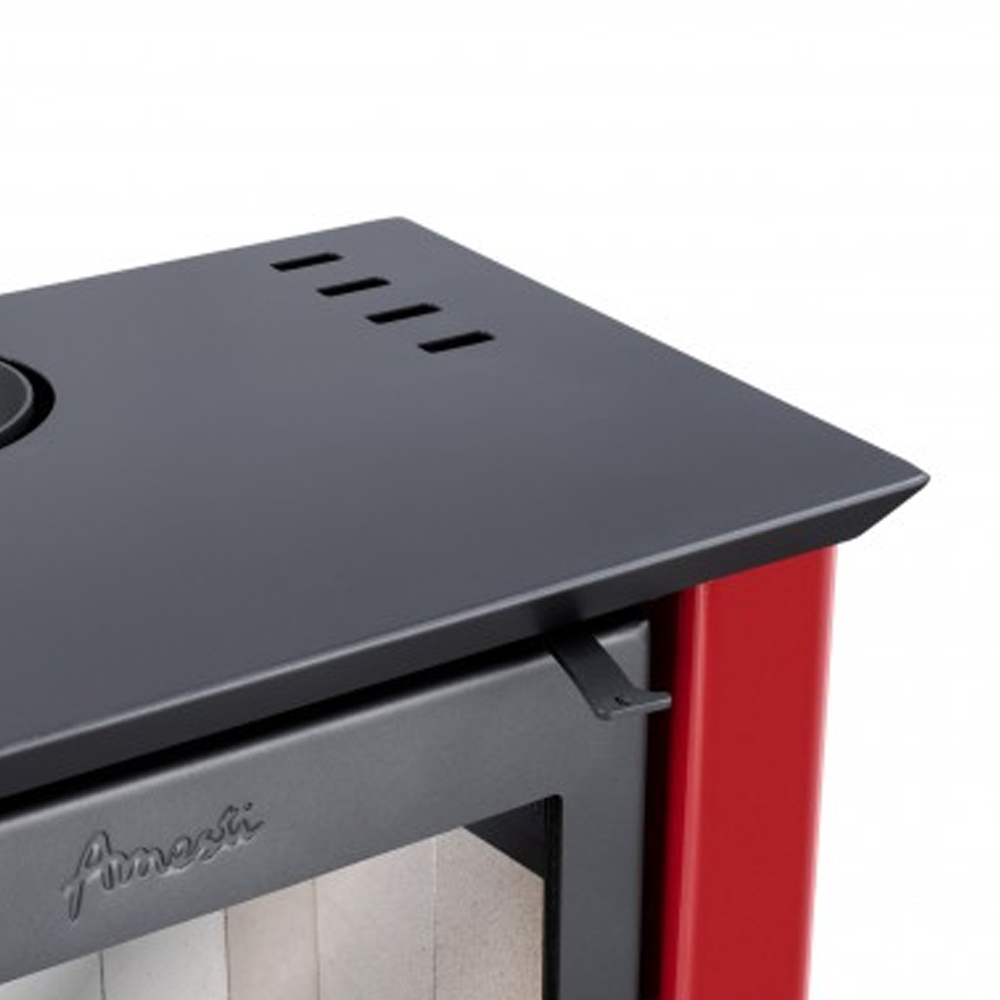 ESTUFA A LEÑA CLASSIC 500 ROJO ITALIANO AMESTI + KIT - 6