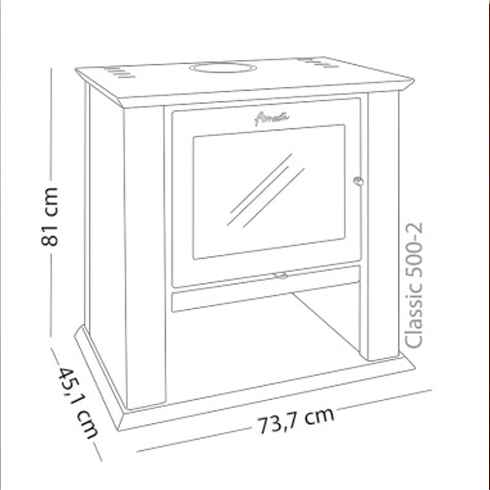ESTUFA A LEÑA CLASSIC 500 ROJO ITALIANO AMESTI + KIT - 9