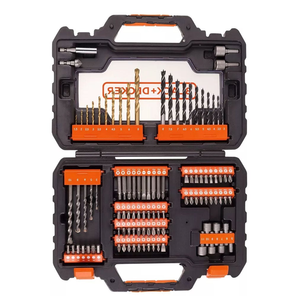 SET BLACK & DECKER ATORNILLAR Y PERFORAR B&D 104 PIEZAS MOD: A7230-XJ 10 X 10 CM - 2