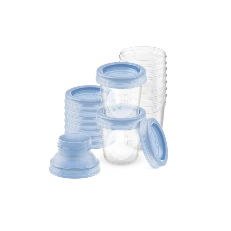SET AVENT TRANSPARENTE 10 VASOS DE ALMACENAMIENTO 0M+ 180ML - 1