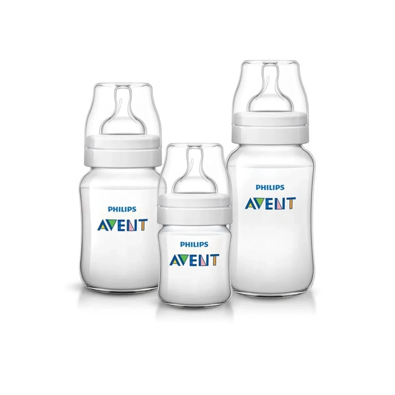 SET AVENT MAMADERA ANTI-COLIC 125 ML+260ML+330 ML TRANSPARENTE - 1