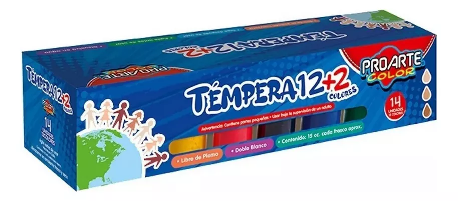 TÉMPERA 12+2 COLORES PROARTE - 1