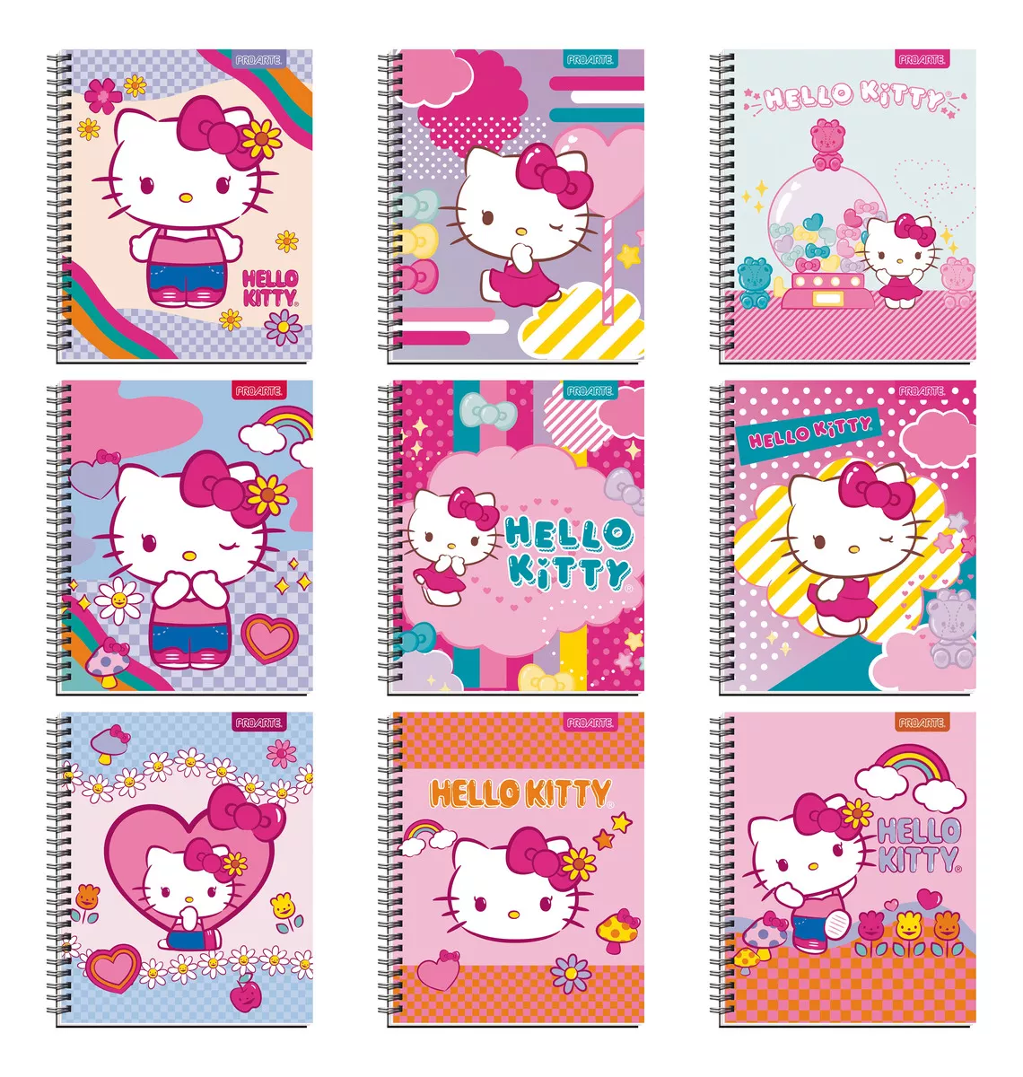 PACK 10 CUADERNOS UNIVERSITARIOS HELLO KITTY PROARTE 7MM - 1