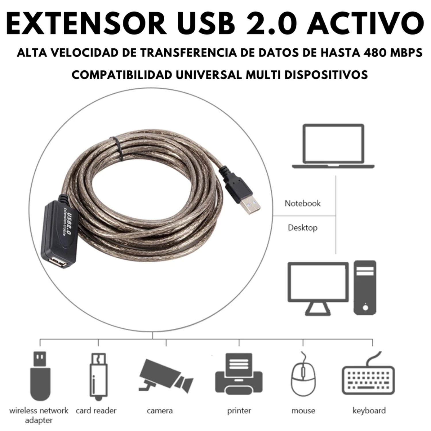 CABLE USB ACTIVO DM 5MTS COBRE - 2