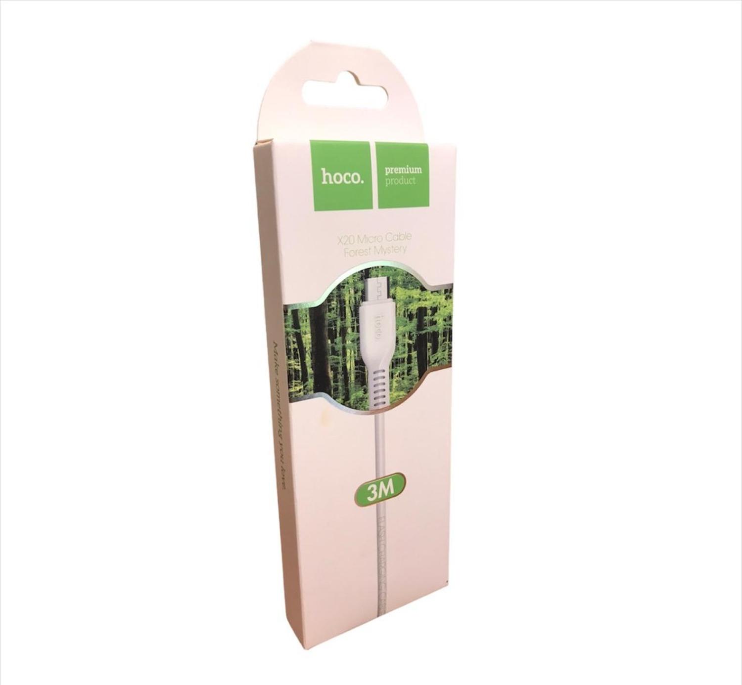 CABLE HOCO USB V8 X20 3 MTS NEGRO - 3