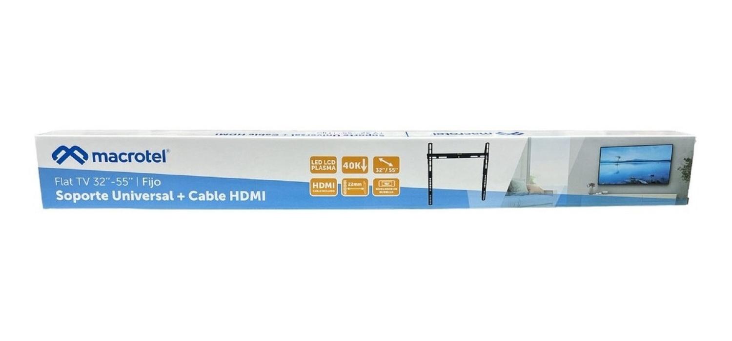 SOPORTE MURO TV FIJO 32 A 55' MACROTEL CON HDMI - 2