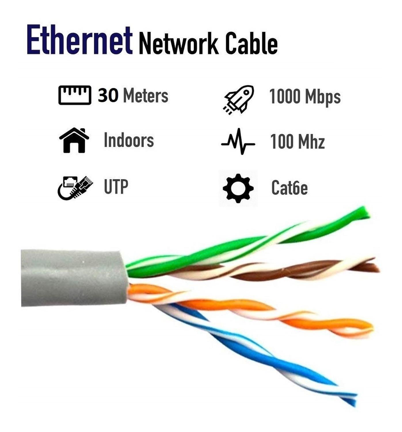 CABLE DE RED RJ45 CAT6E 30 METROS 4PAR 24AWG INTERIOR ARMADO - 2