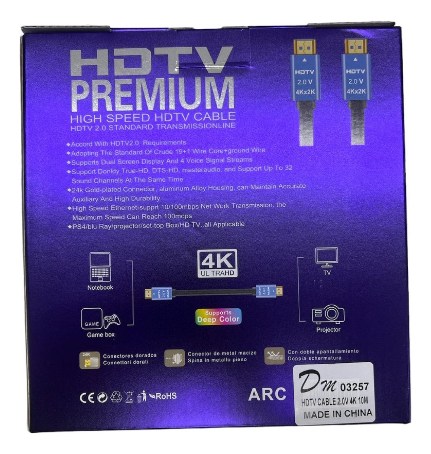 CABLE DM HI 10 MTRS 2.0 4K PREMIUM - 3