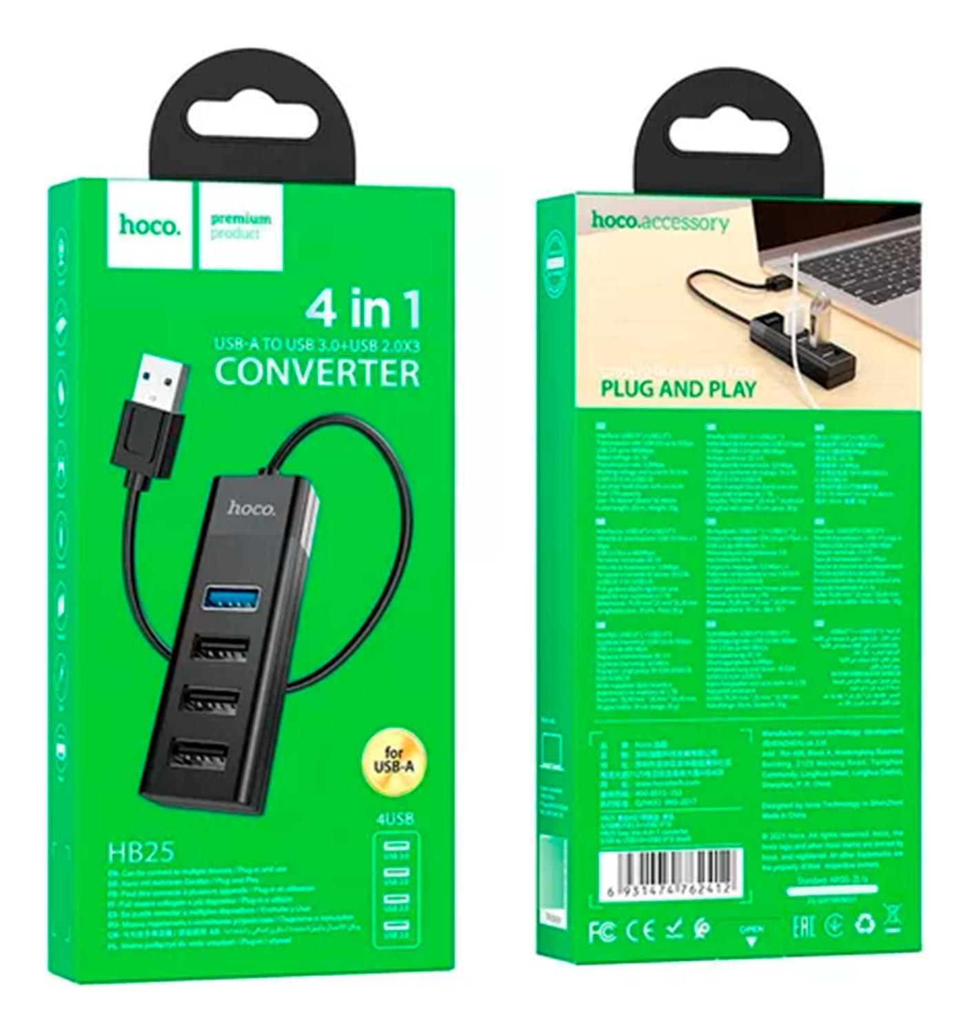 HUB USB HOCO HB25 PREMIUM 4 EN 1 3.0 - 2