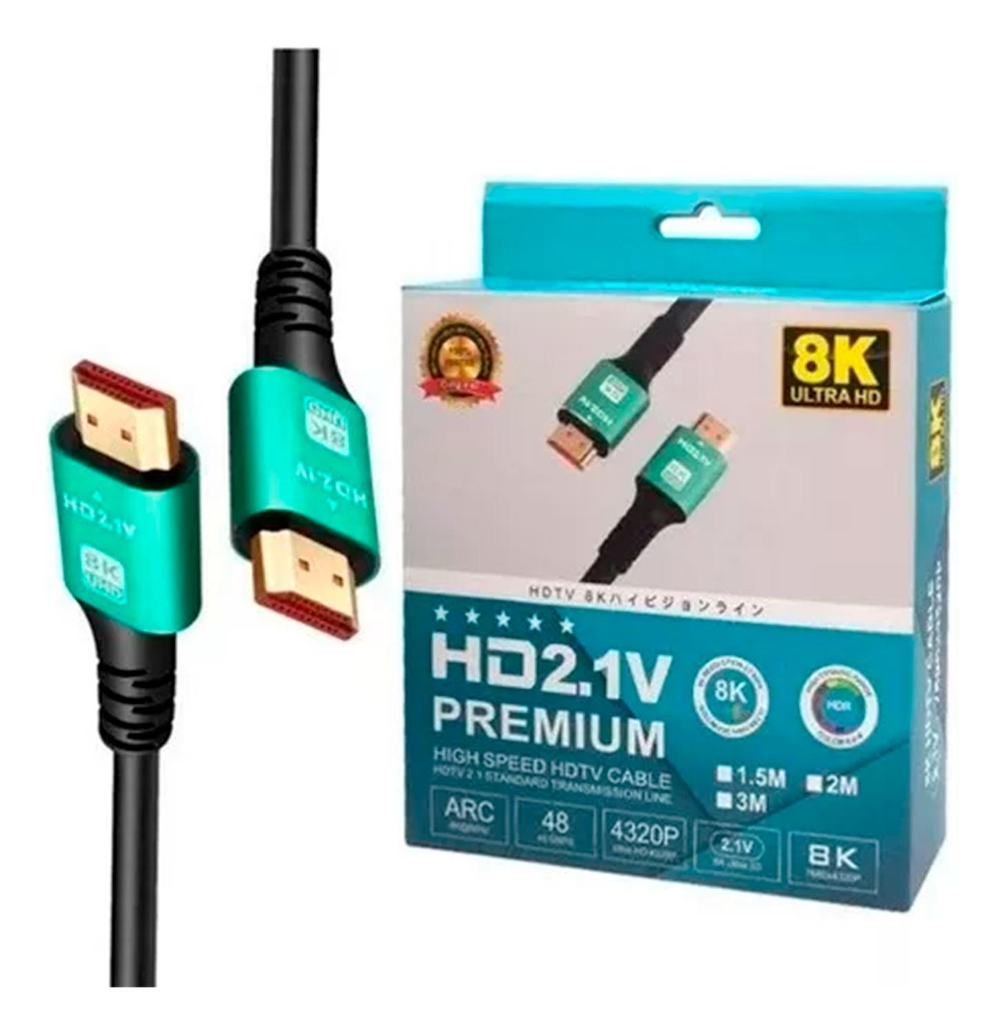 CABLE HDMI 2.1 8K DE 1.5MTS DM ALUMINIO ALTA CALIDAD - 1