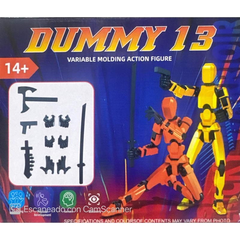 KIT 3 FIGURAS DE ACCION DUMMY 13 GRIS NARANJO Y MORADO - 2