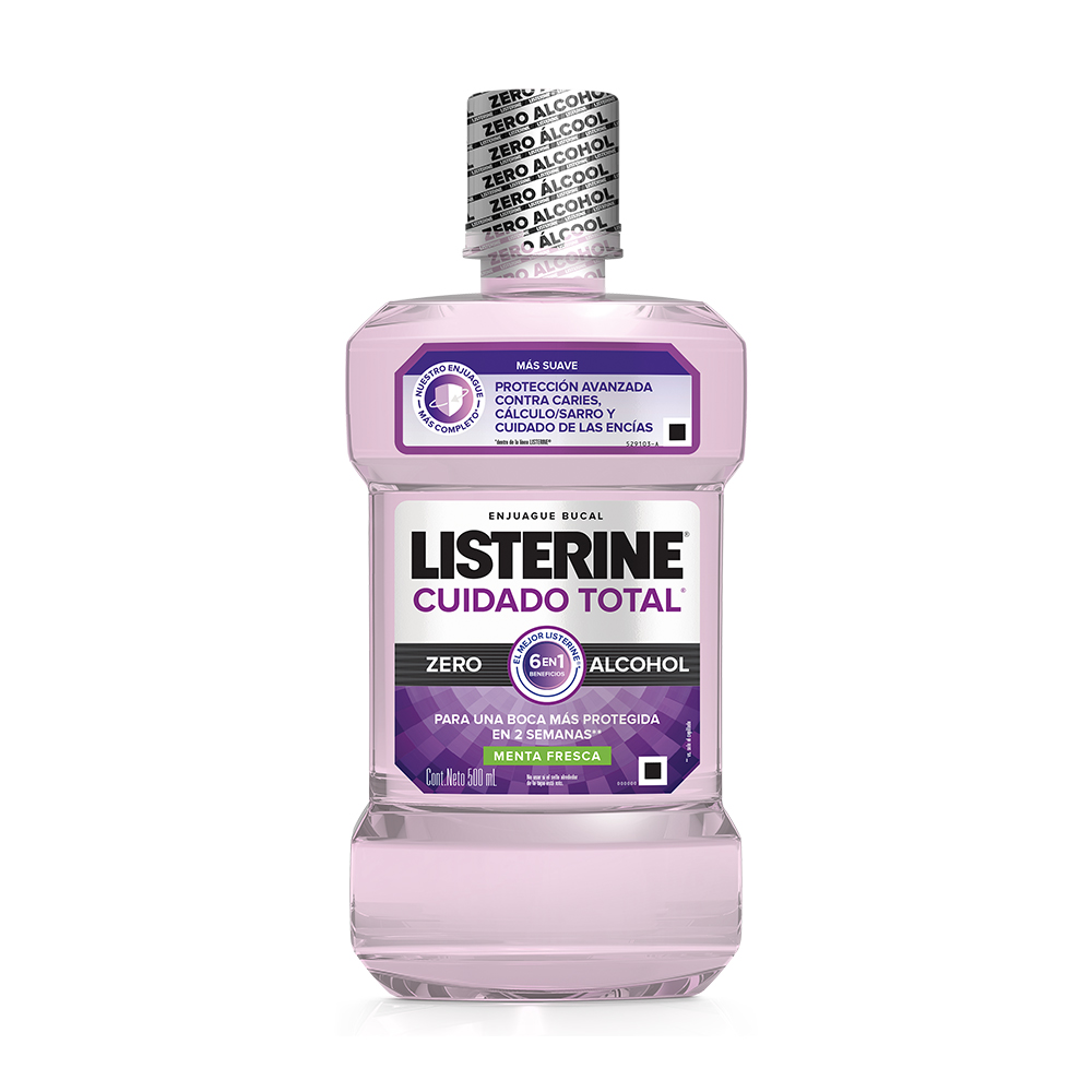 ENJUAGUE BUCAL LISTERINE CUIDADO TOTAL ZERO ALCOHOL X500 ML - 1
