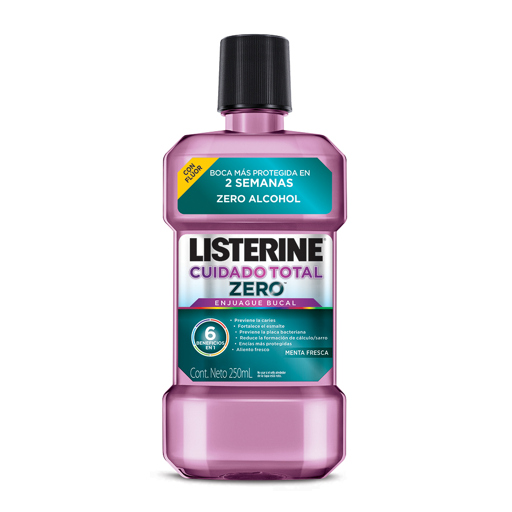 ENJUAGUE BUCAL LISTERINE CUIDADO TOTAL ZERO ALCOHOL X 250ML - 1