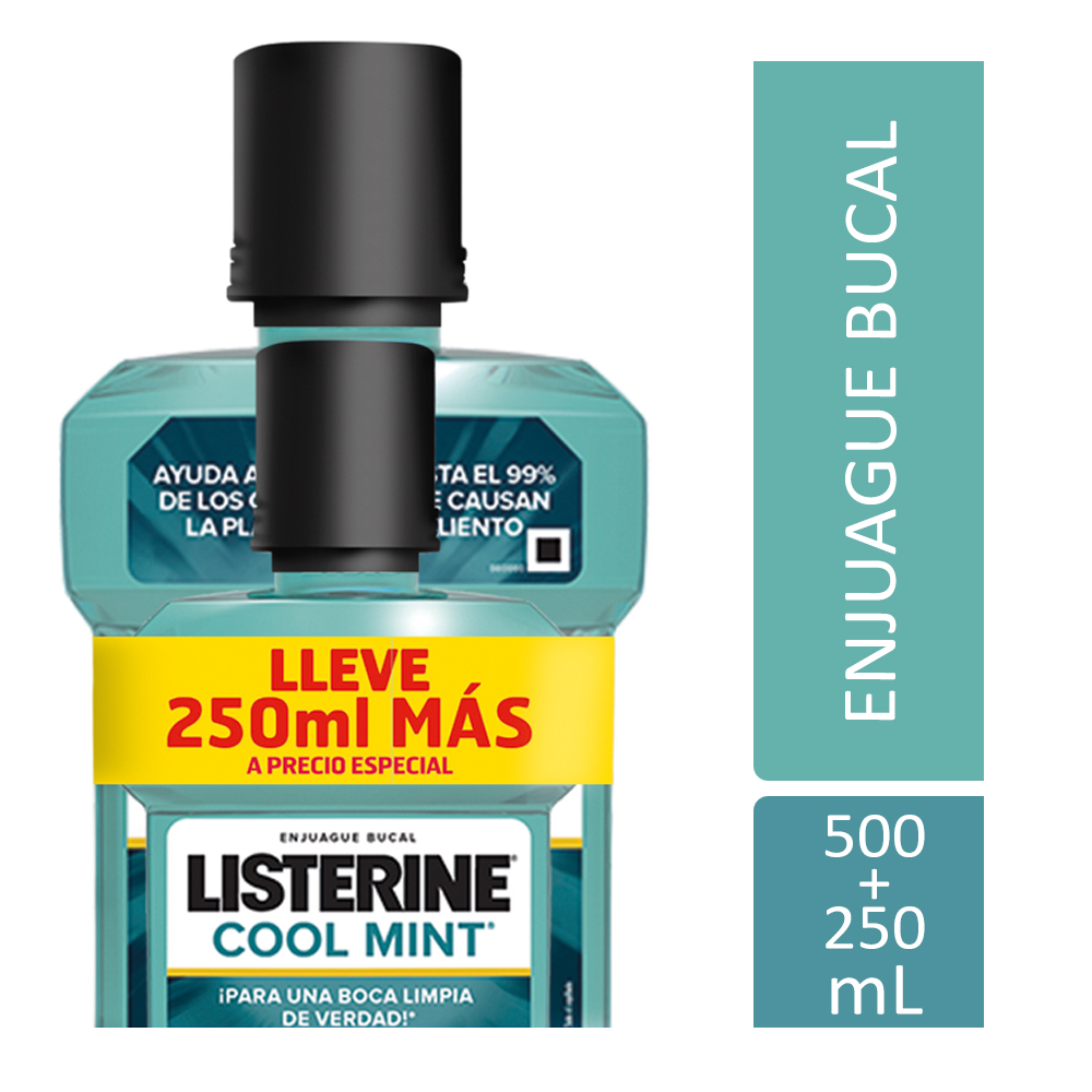 ENJUAGUE BUCAL LISTERINE COOL MINT 500 ML + 250 ML - 1