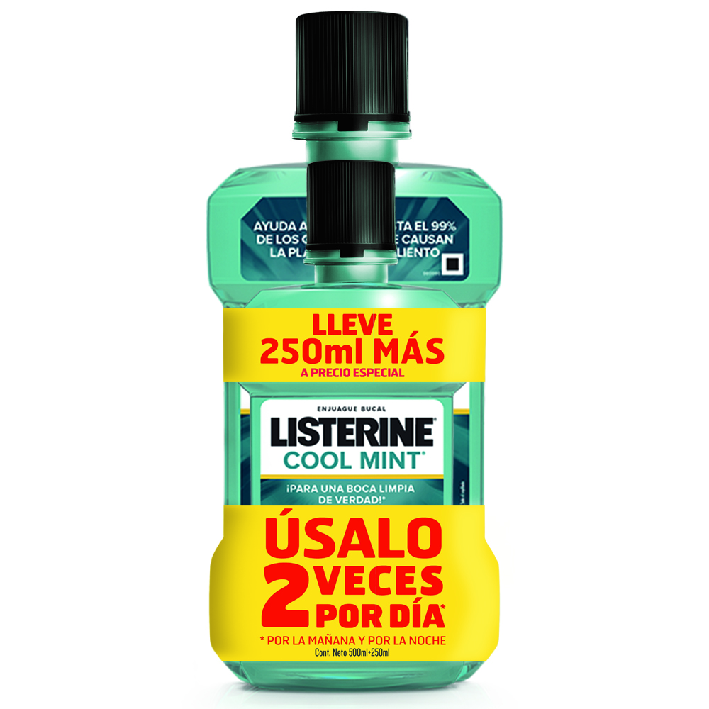 ENJUAGUE BUCAL LISTERINE COOL MINT 500 ML + 250 ML - 2