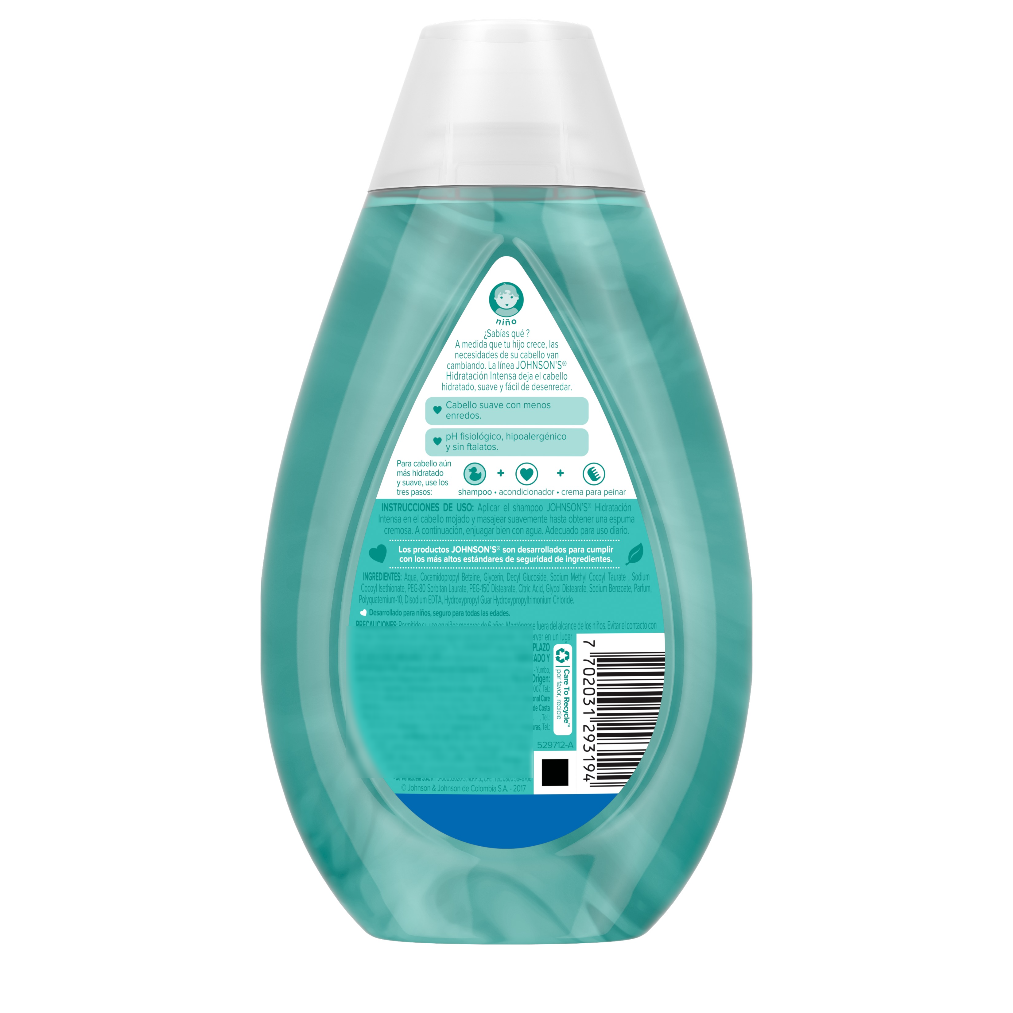 SHAMPOO PARA NIÑOS JOHNSON'S HIDRATACIÓN INTENSA X 400 ML. - 3