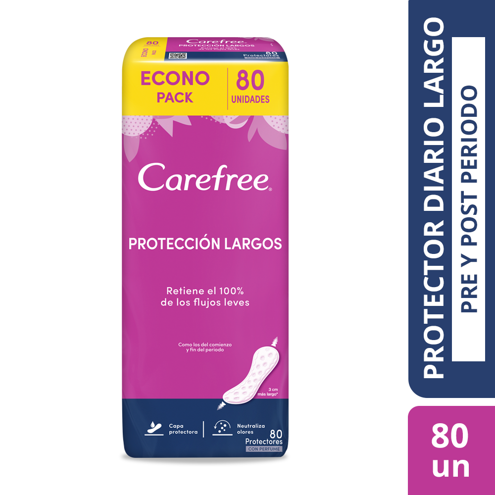 PROTECTORES CAREFREE® PROTECCIÓN LARGOS X80 UNIDADES - 1
