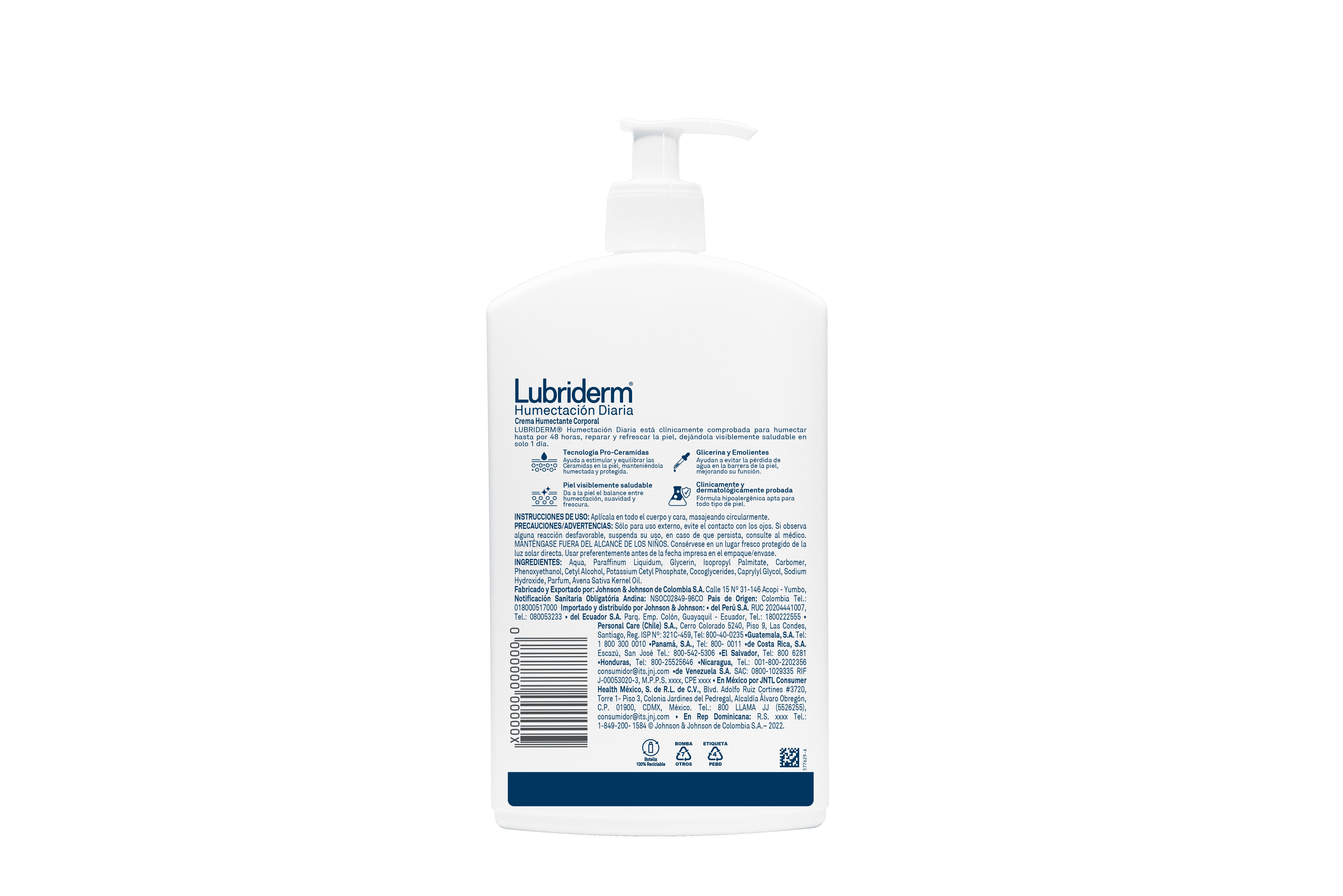 CREMA CORPORAL LUBRIDERM HUMECTACIÓN DIARIA 750ML - 3