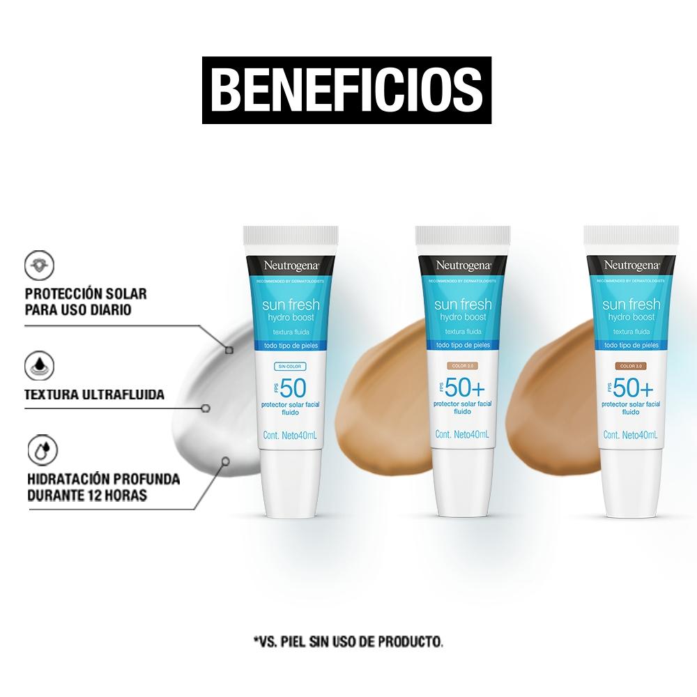 PROTECTOR SOLAR NEUTROGENA HYDRO BOOST SIN COLOR FPS50 40ML - 3
