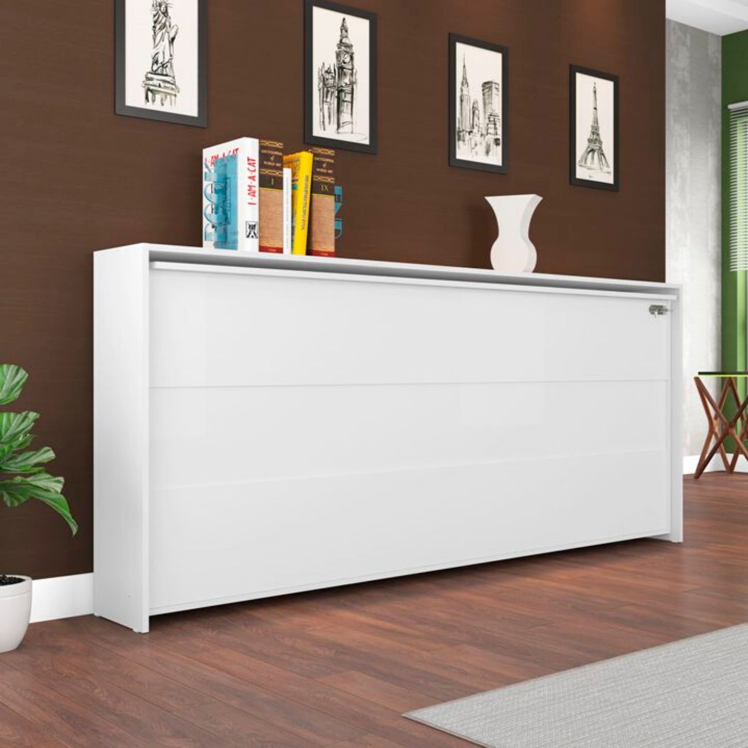 CAMA PLEGABLE HORIZONTAL 1 PLAZA AMÉRICA BLANCO - 5