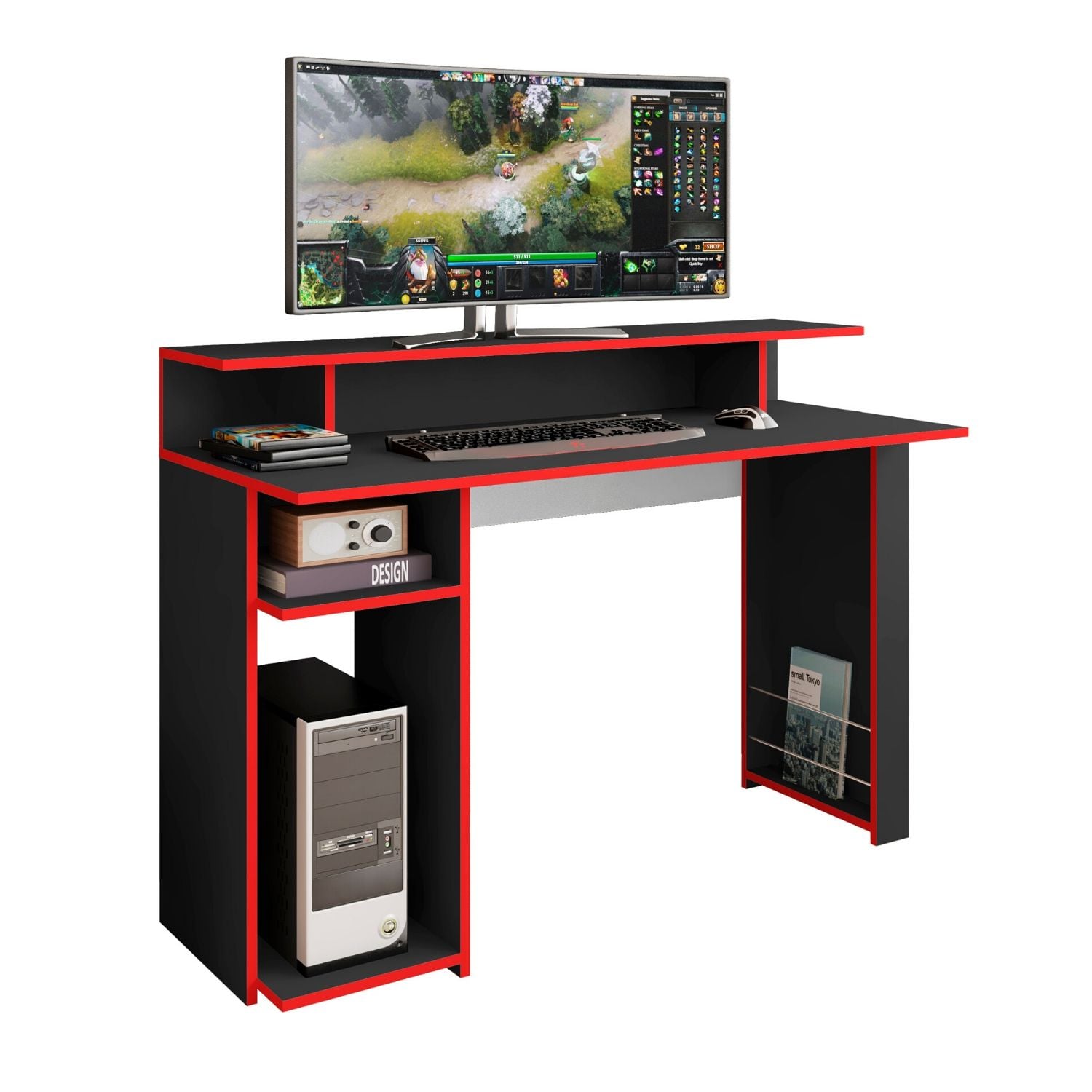ESCRITORIO GAMER INSPIRE EN COLOR NEGRO - 1