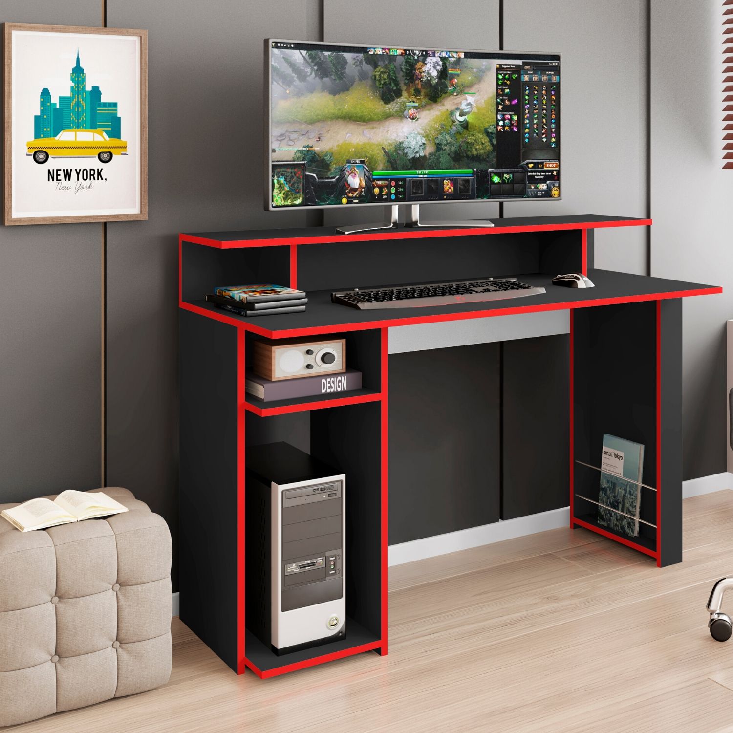 ESCRITORIO GAMER INSPIRE EN COLOR NEGRO - 2