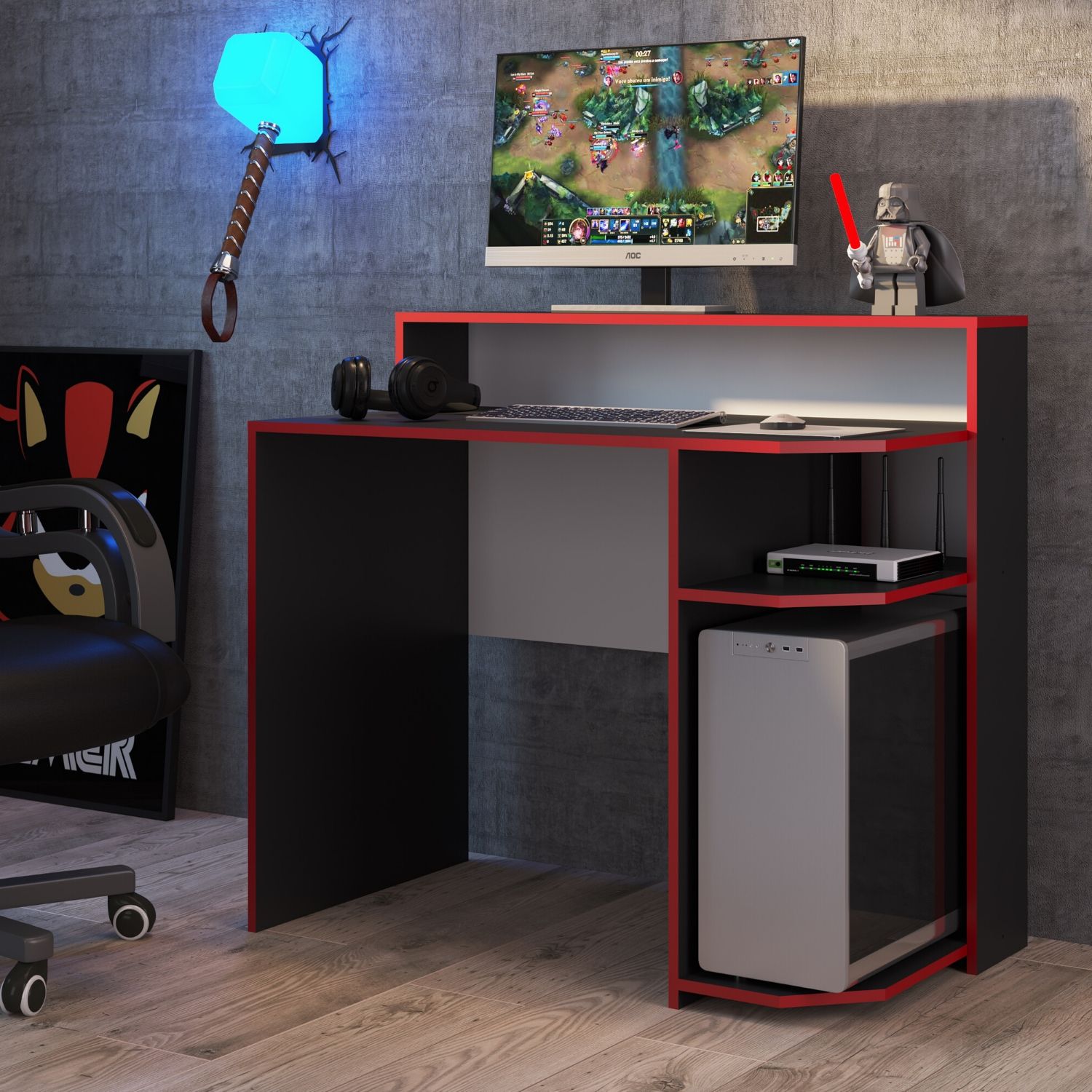 ESCRITORIO HOGA GAMER POWER NEGRO - 2