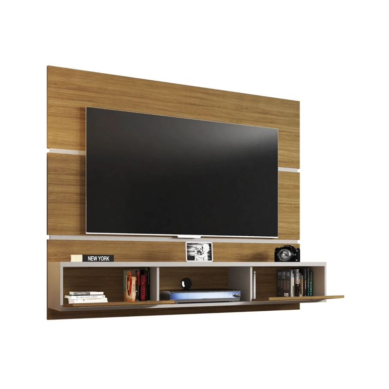 RACK TV AMBAR 65 PULGADAS PANEL CANELA BLANCO INVIERNO RIPADO - 4