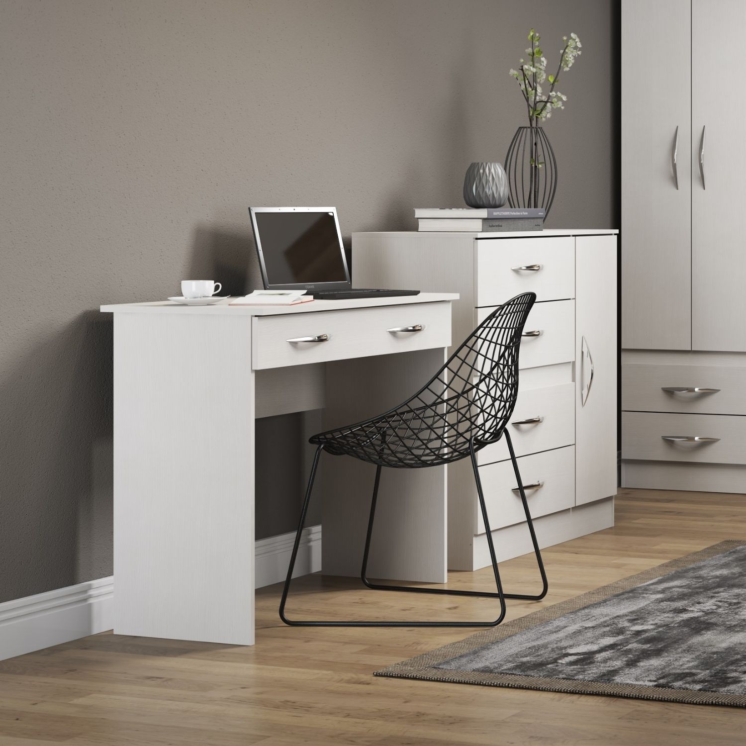 ESCRITORIO SLIM 1 CAJÓN BLANCO - 2