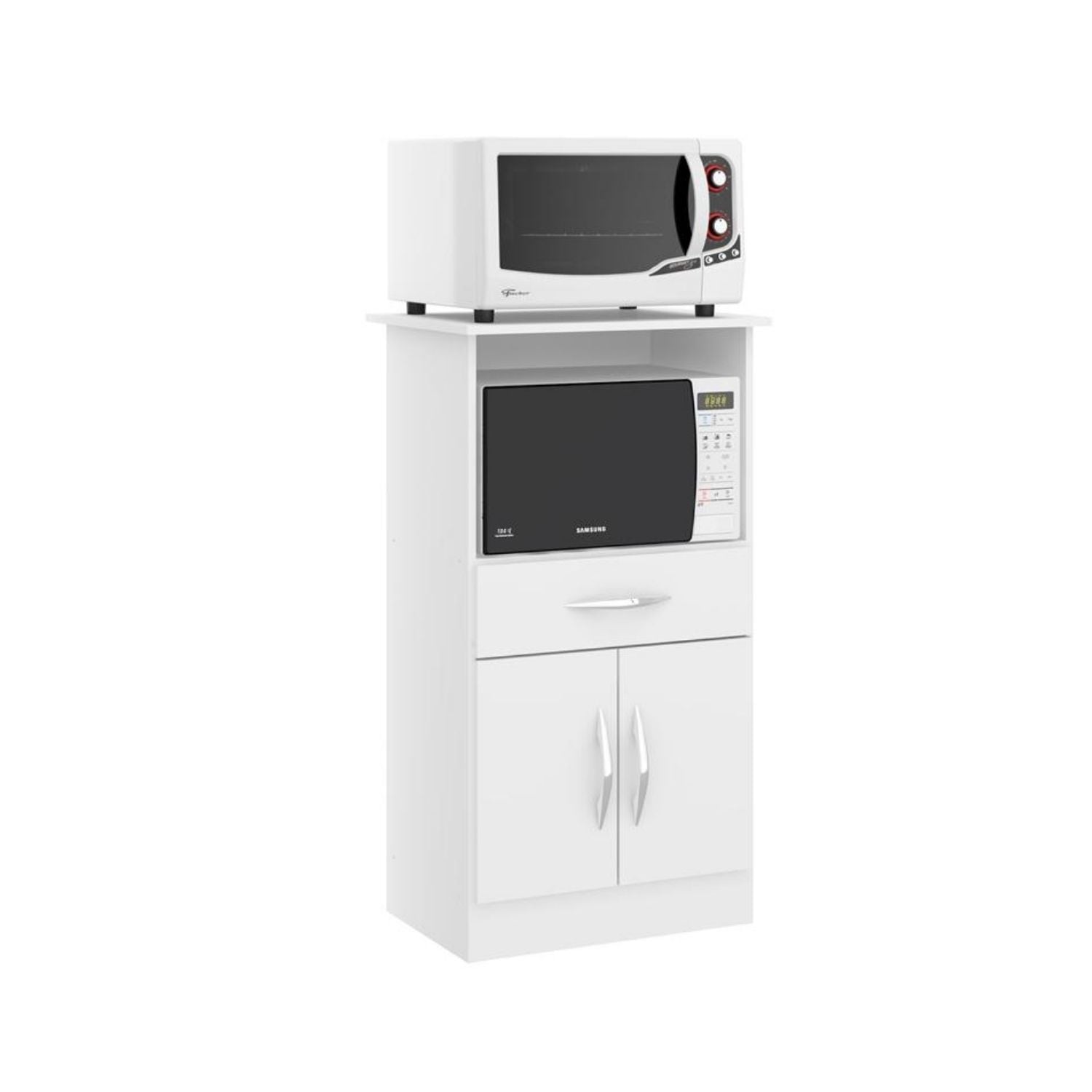 MUEBLE HOGA MDP BLANCO MICROONDAS CON PUERTA LUNA - 1