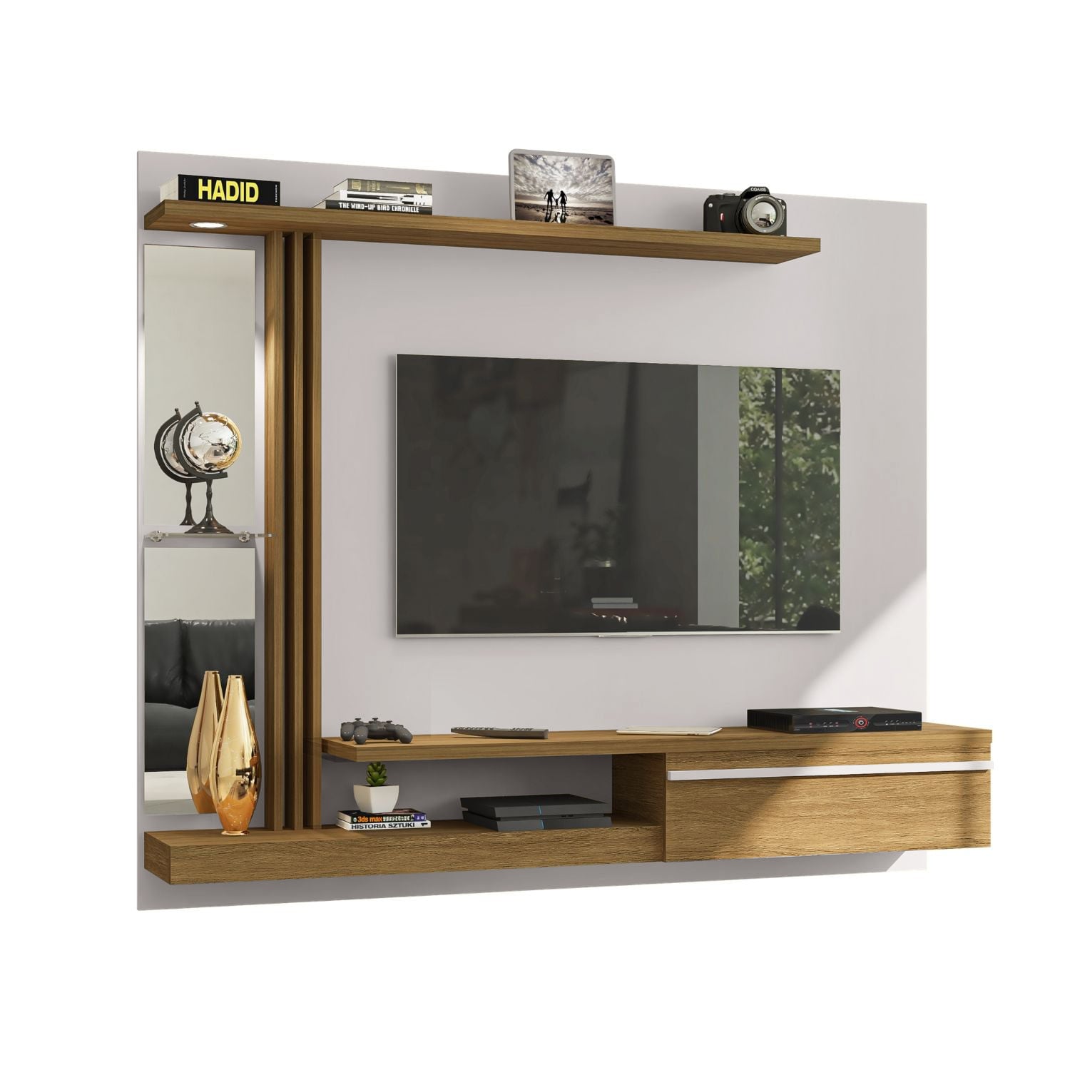 PANEL RACK HOGA DENVER MDP BLANCO INVIERNO TV 55' CANELA - 1
