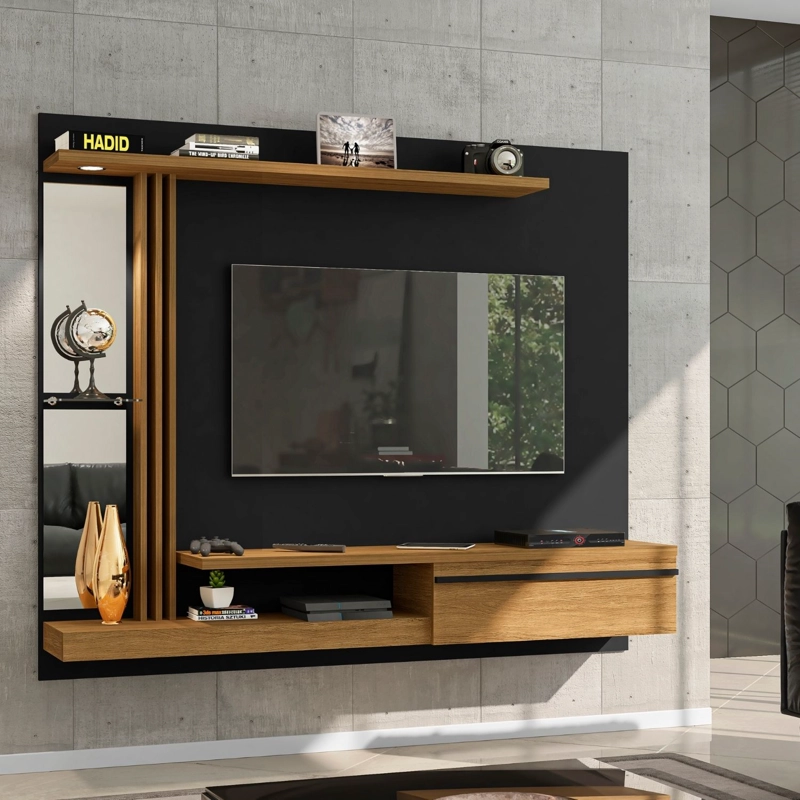 PANEL RACK HOGA DENVER MDP NEGRO TV 55' CANELA - 2