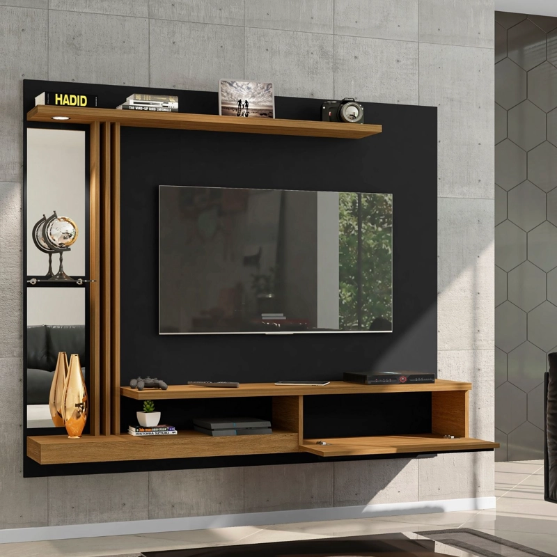 PANEL RACK HOGA DENVER MDP NEGRO TV 55' CANELA - 4