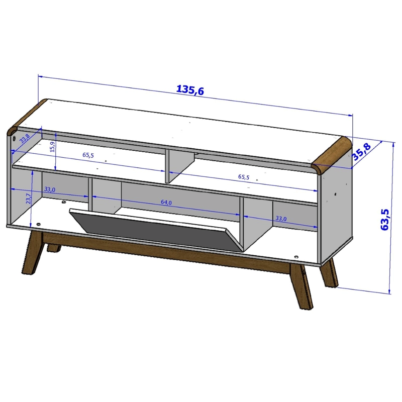 RACK TV HOGA LAZULI MDP BLANCO INVIERNO 55' - 3