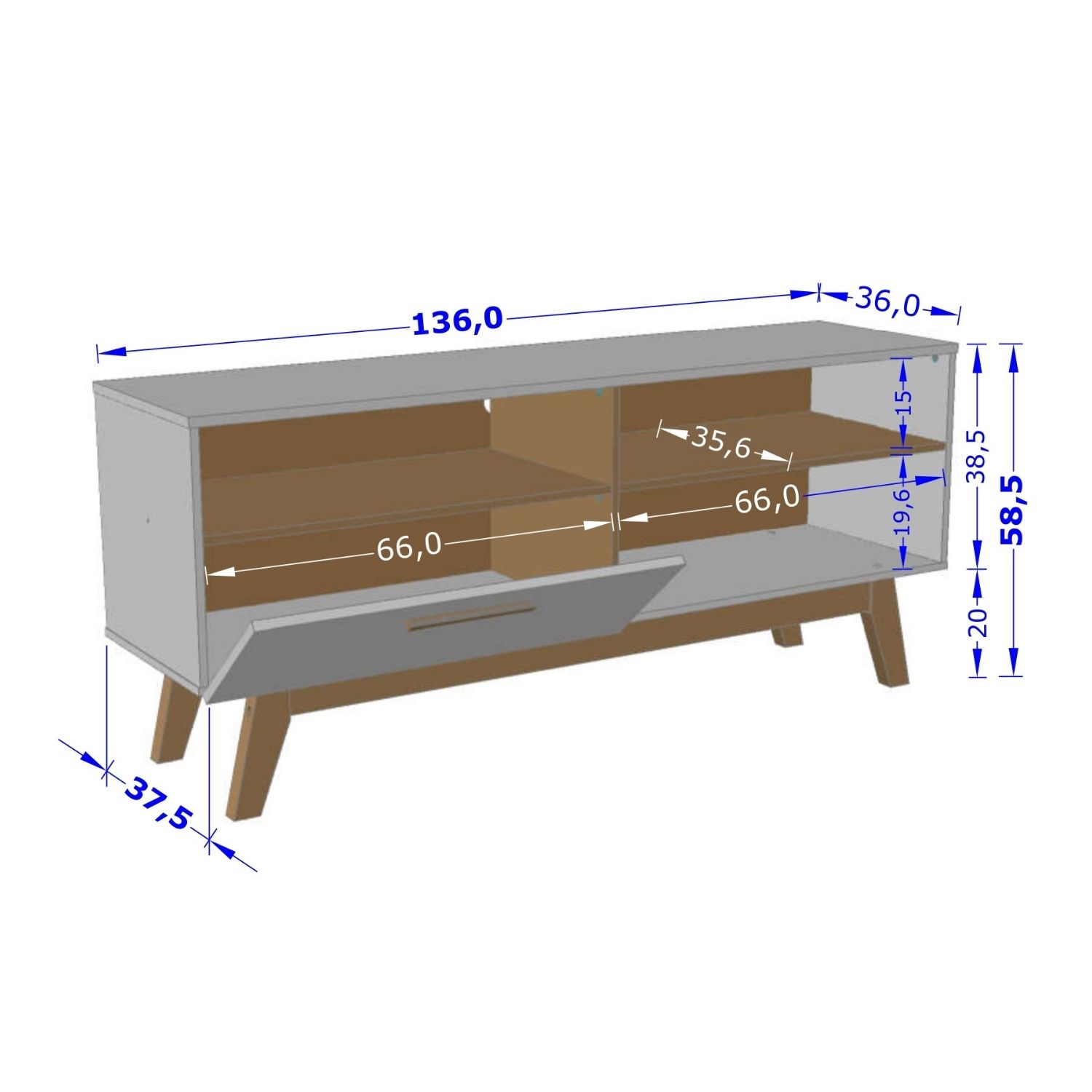 RACK TV HOGA PALADIO MDP BLANCO 55' - 4