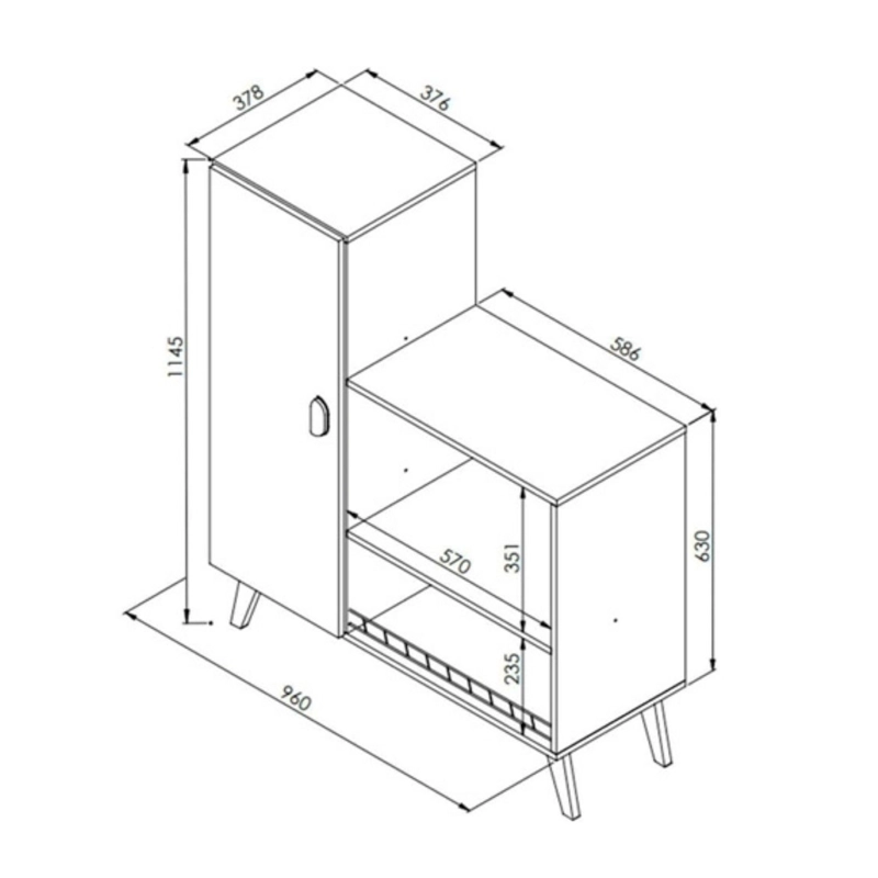 MUEBLE HOGA XANGAI MDP BLANCO FRUTERO HORNO - 3