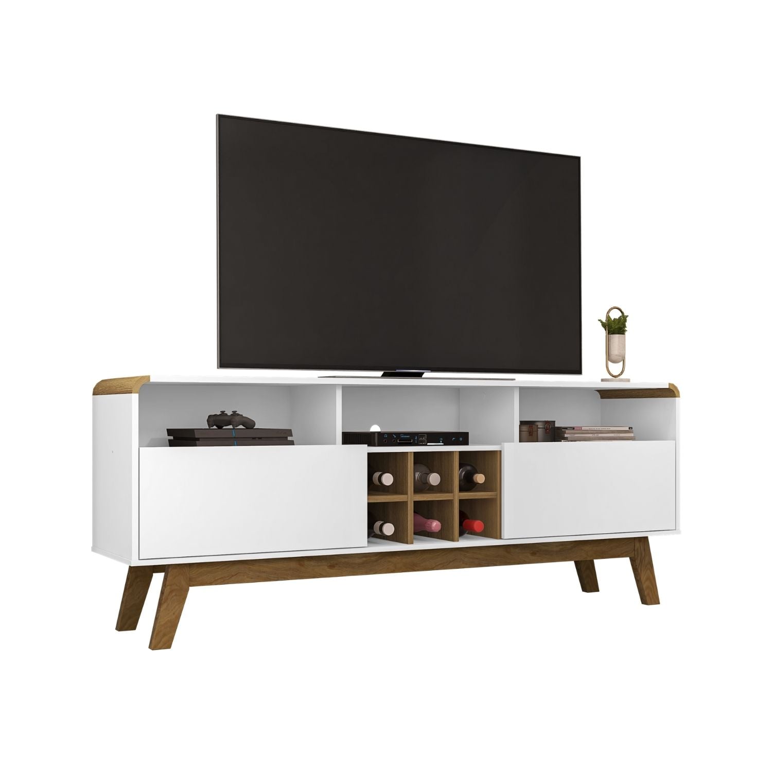 RACK TV HOGA LARIMAR MDP BLANCO 65' CANELA - 1