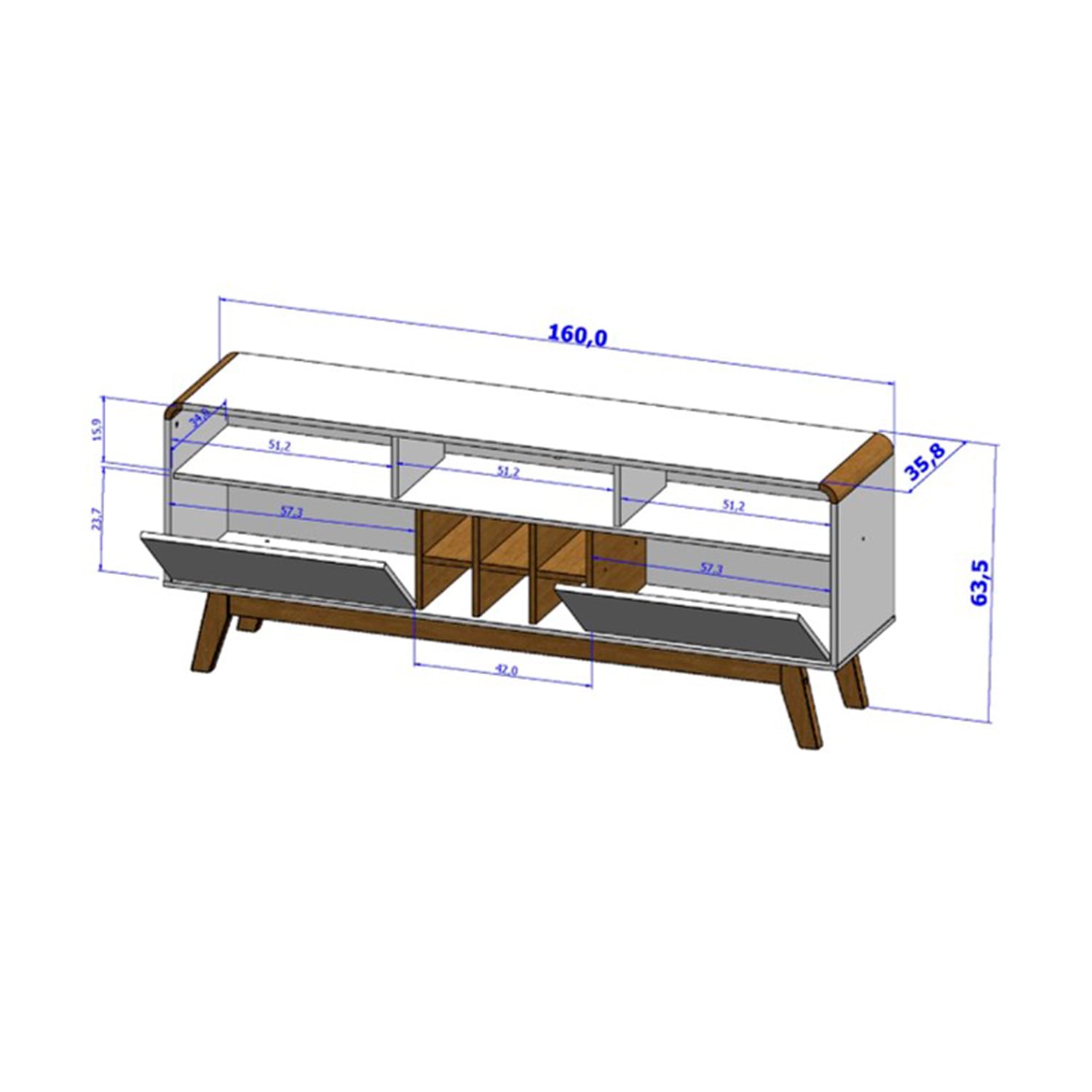 RACK TV HOGA LARIMAR MDP BLANCO 65' CANELA - 3